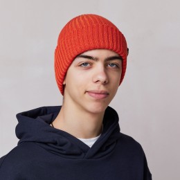 Бавовняний комплект шапка та снуд помаранчевий